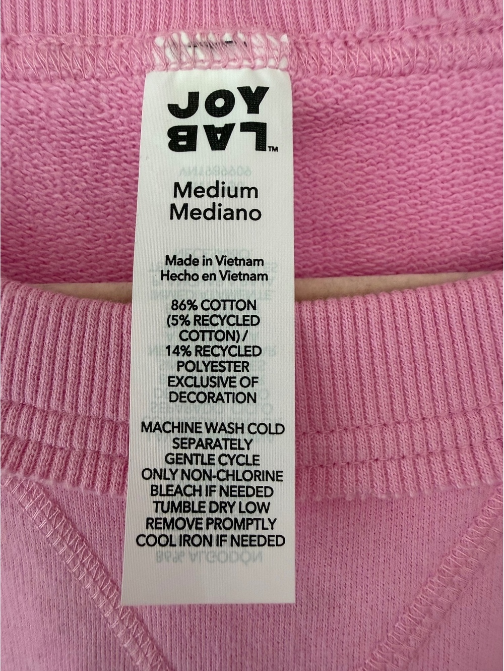Joy Lab Medium Pink Cropped Sweatshirt with Heart Elbow Patches - Picture 3 of 8